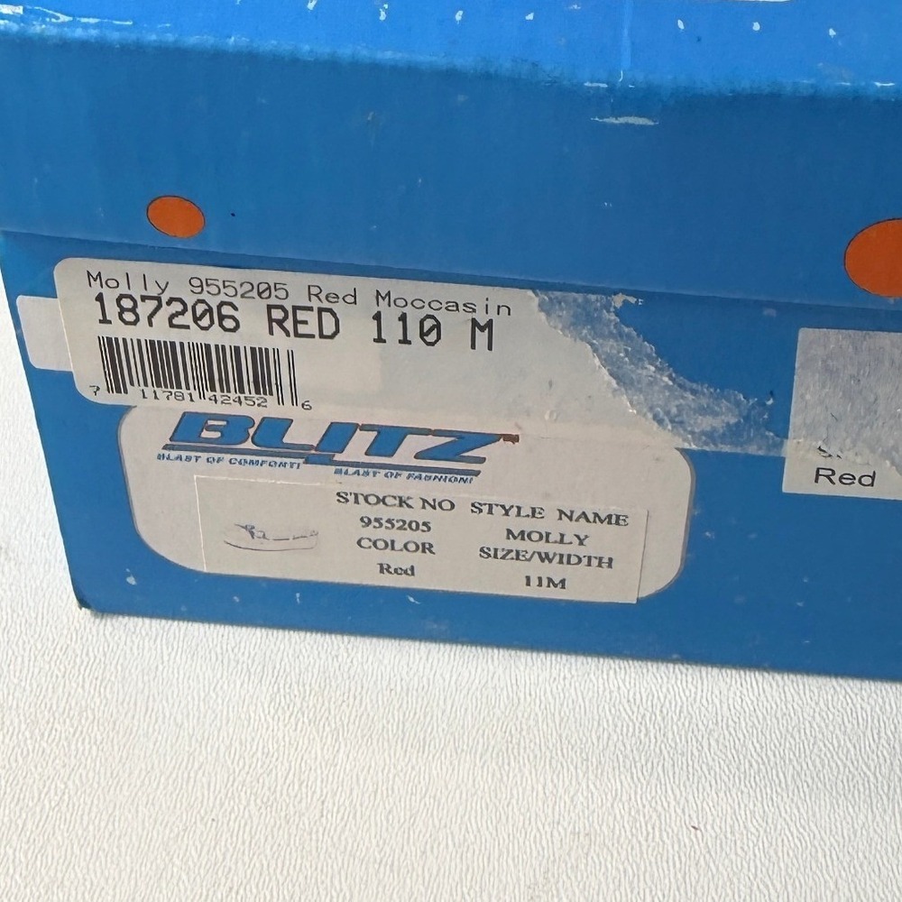 Blitz Molly Red Suede Moccasin Slippers Faux Fur Lined Womens Size 11M NEW - Picture 9 of 10